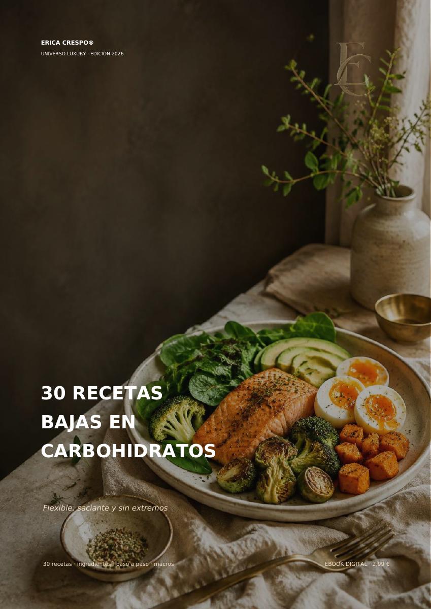 Portada de 30 recetas bajas en carbohidratos