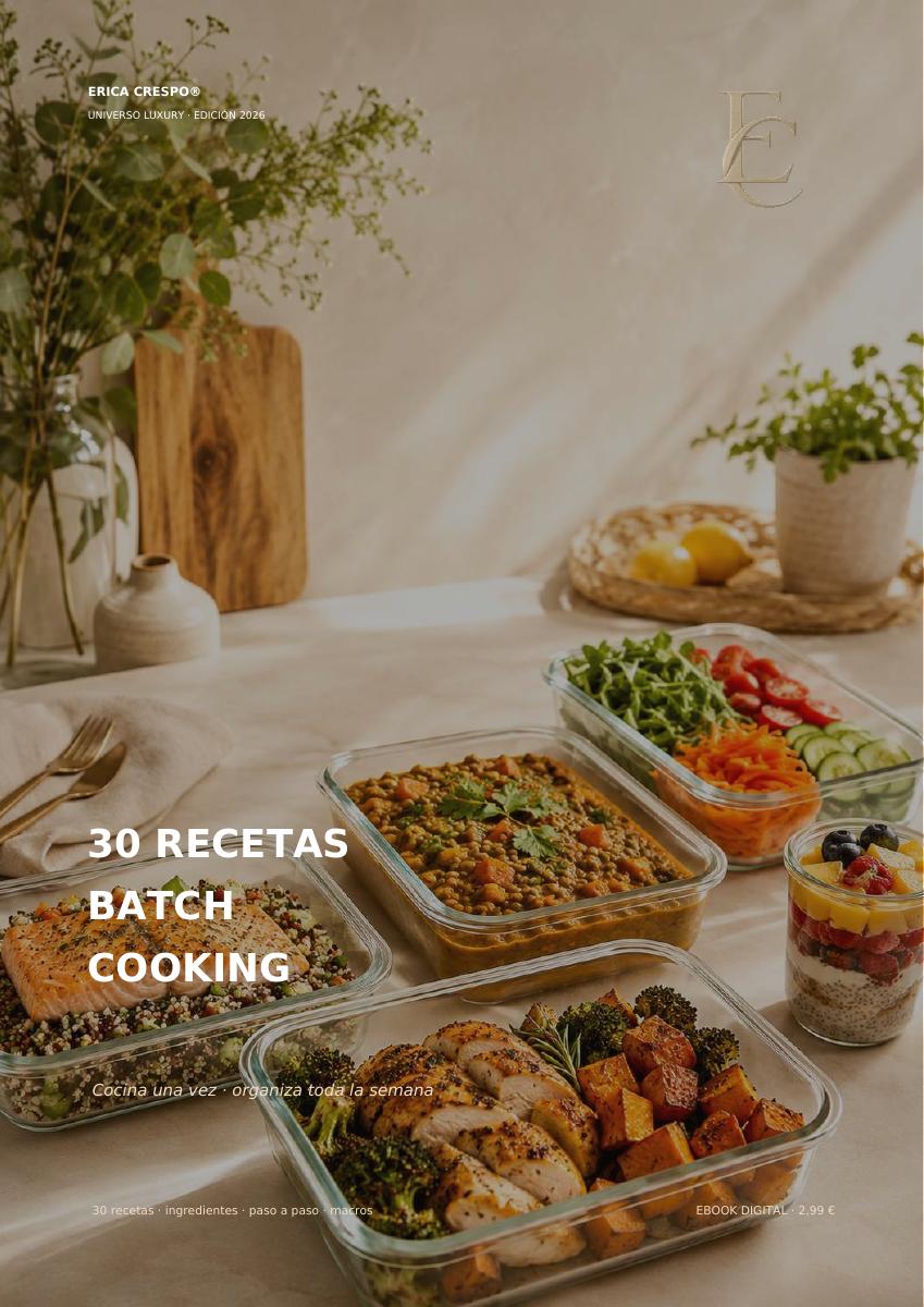 Portada de 30 recetas batch cooking saludable