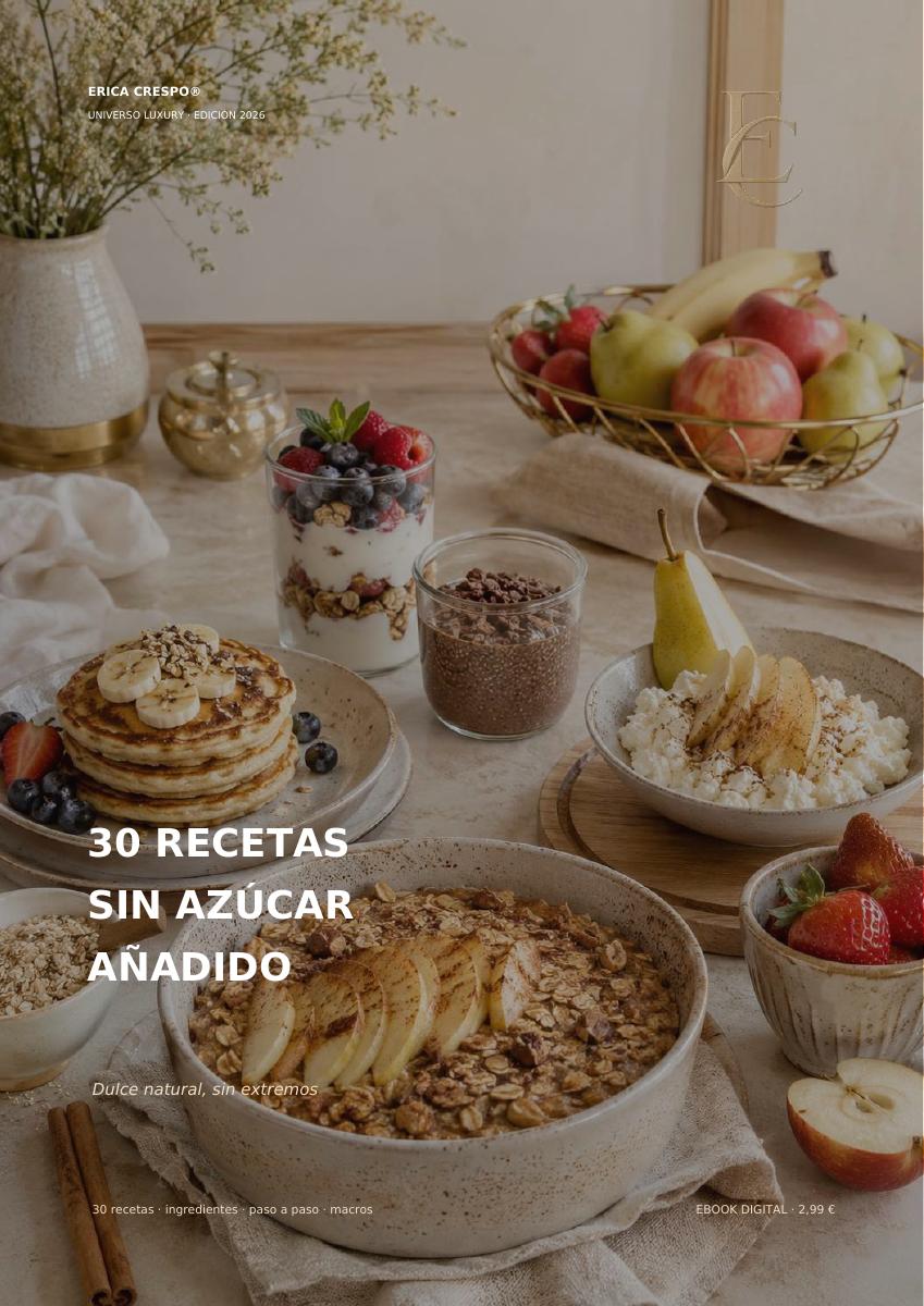 Portada de 30 recetas sin azúcar añadido