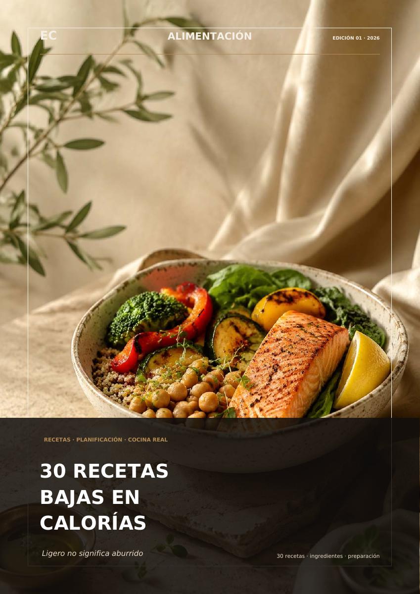 Portada de 30 recetas bajas en calorías